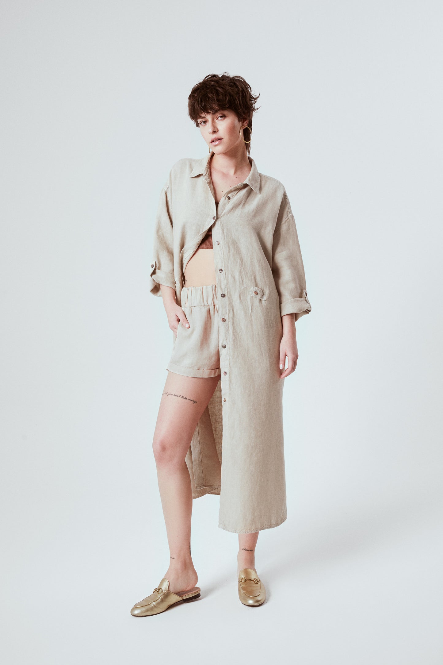 LINEN SHIRT DRESS NO14