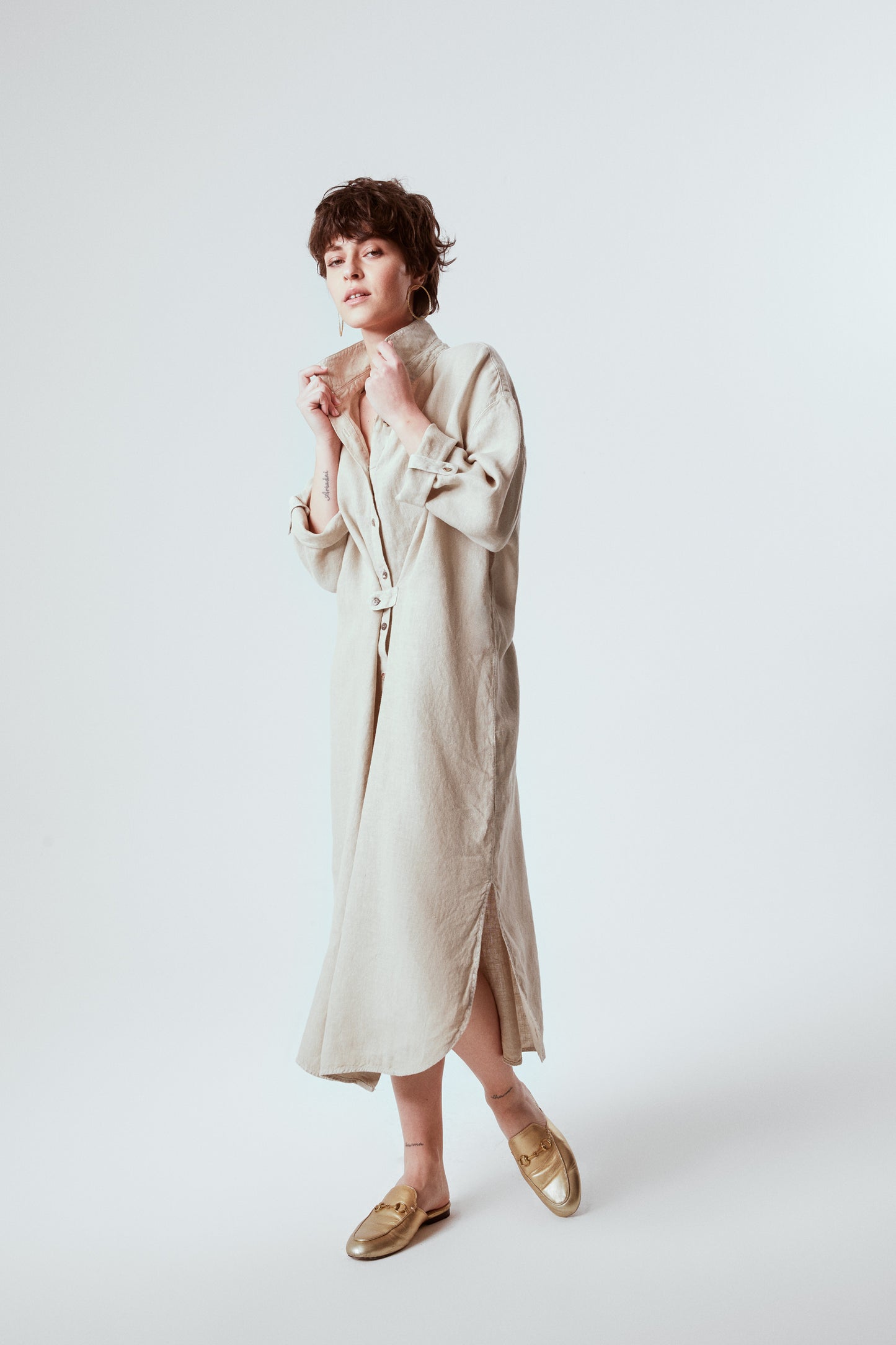 LINEN SHIRT DRESS NO14