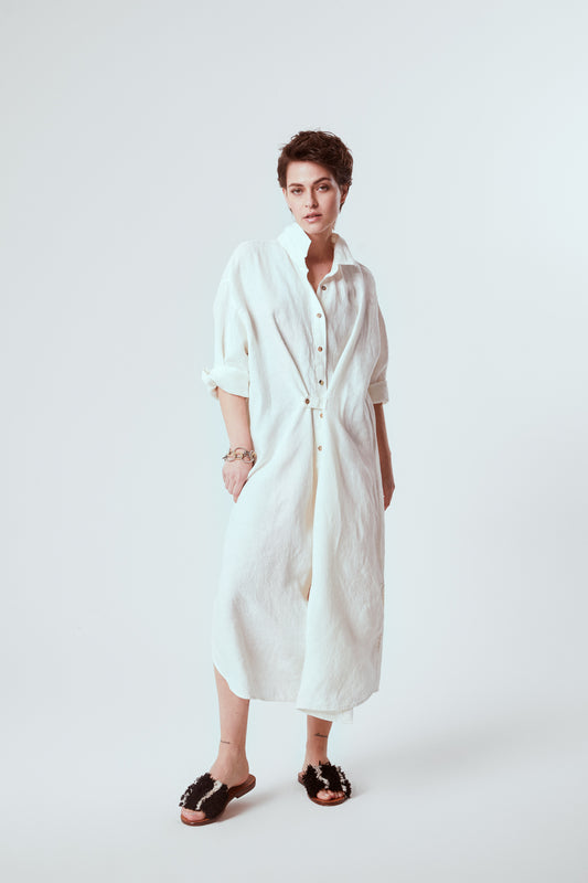 LINEN SHIRT DRESS NO14