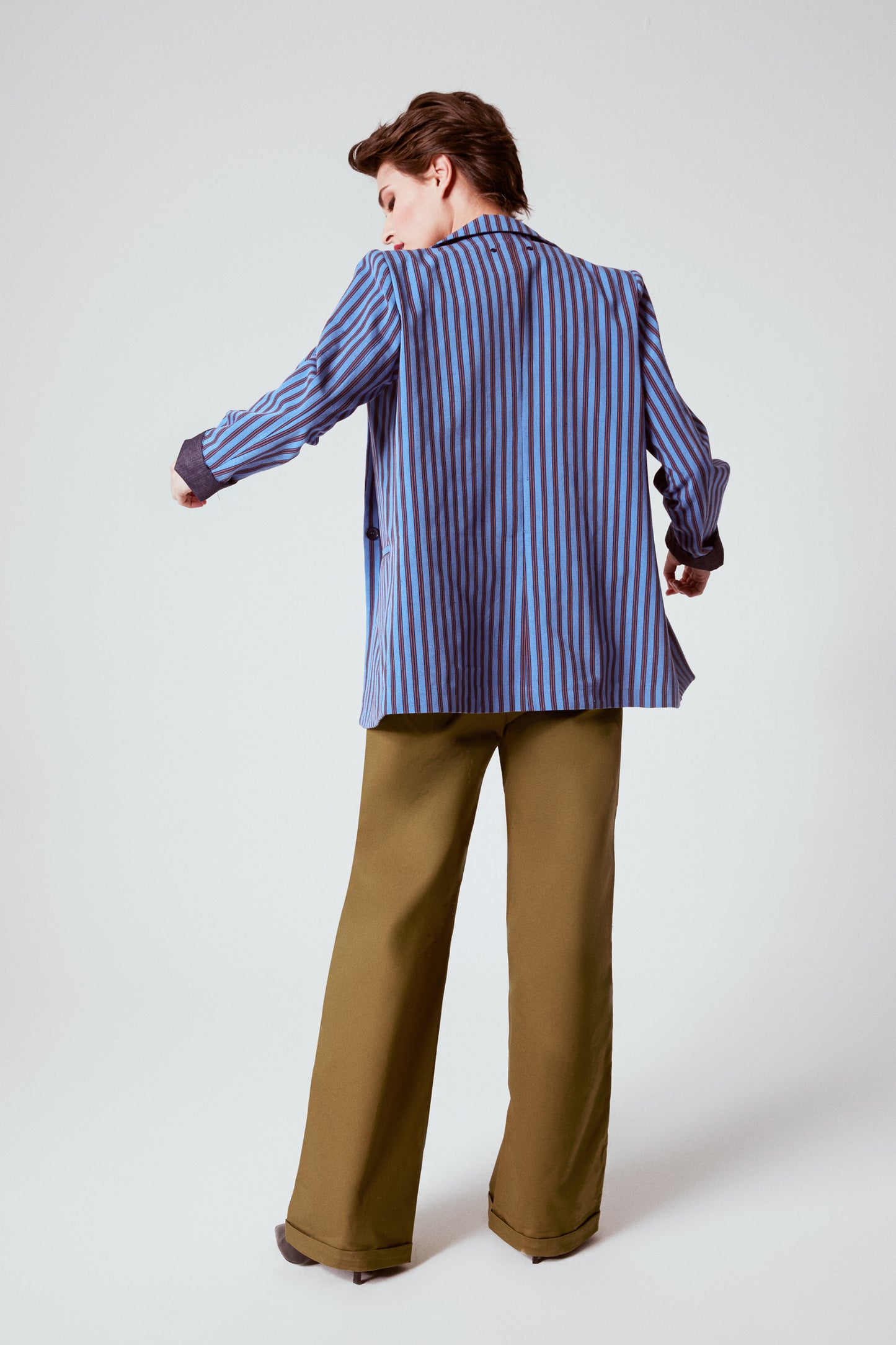 GİYİ BLAZER INDIGO STRIPES