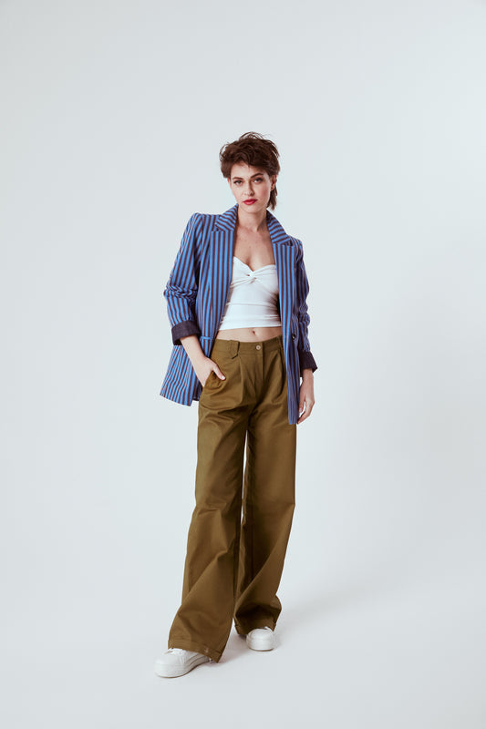 GİYİ BLAZER INDIGO STRIPES