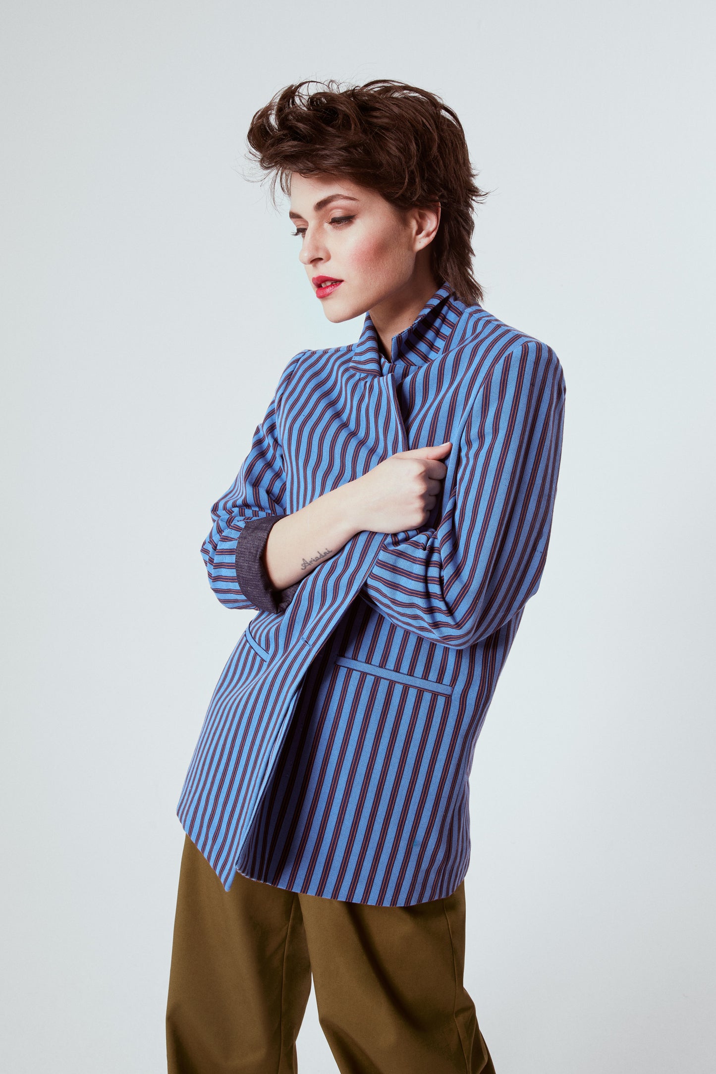 GİYİ BLAZER INDIGO STRIPES