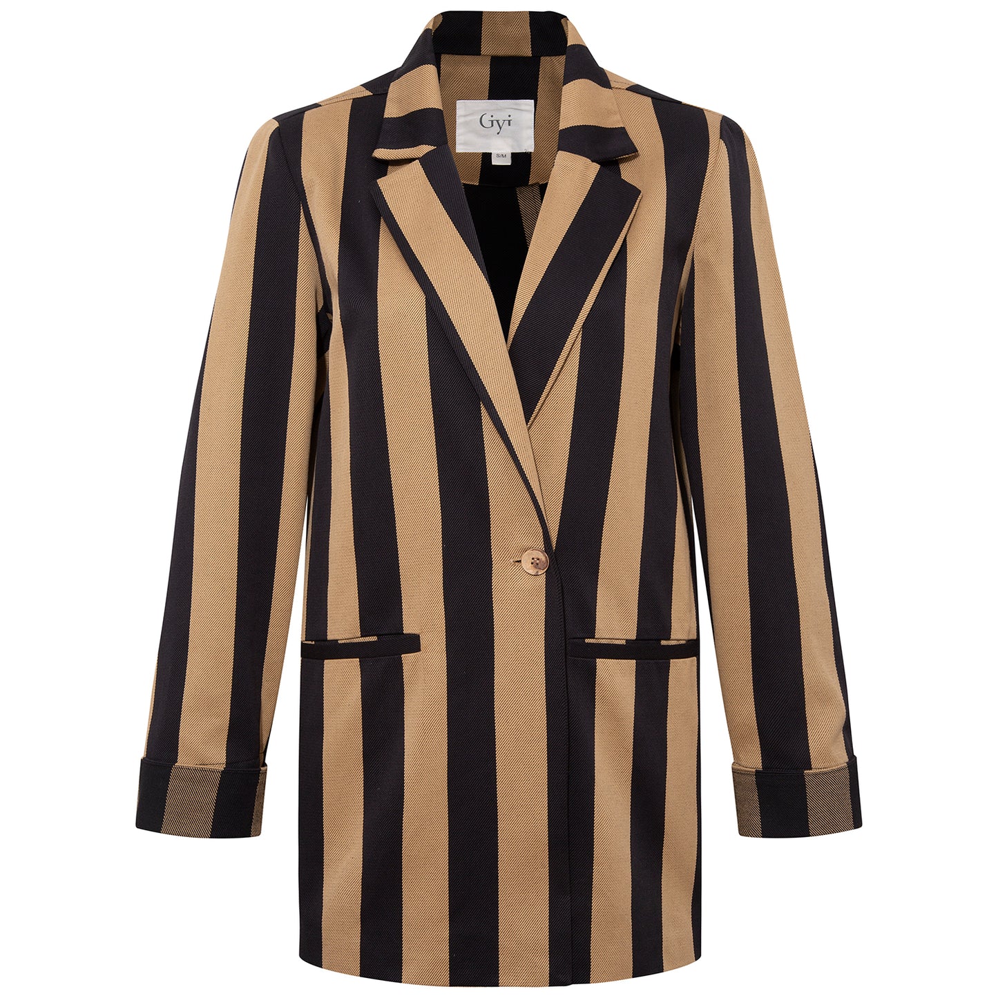 GİYİ BLAZER IN BLACK&BEIGE STRIPES