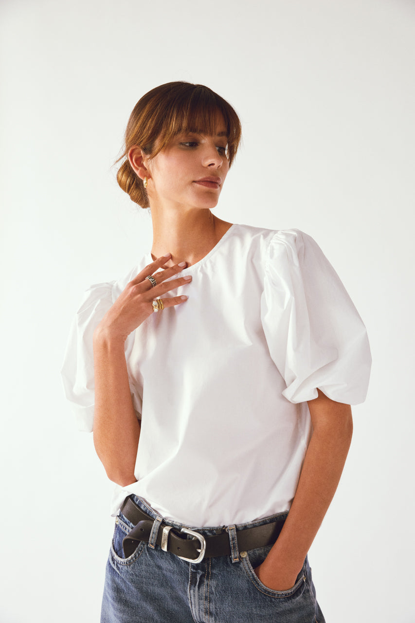 BACK TO FRONT TOP IN POPLIN