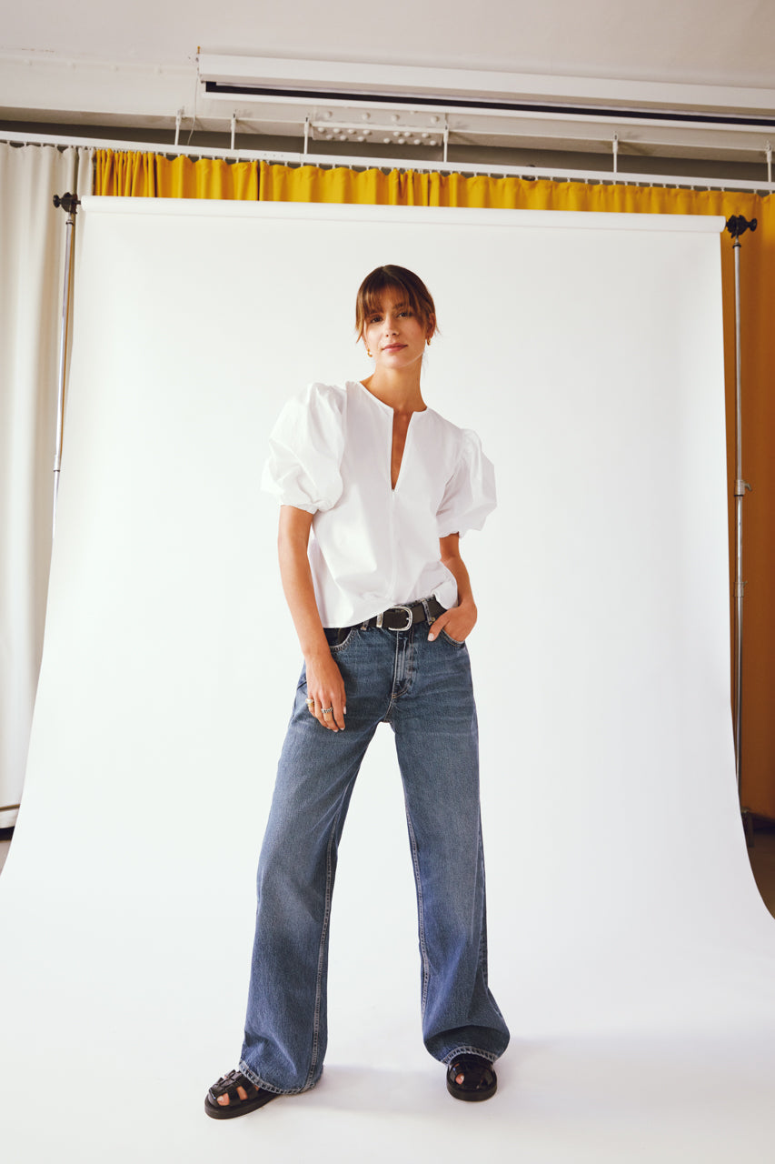 BACK TO FRONT TOP IN POPLIN