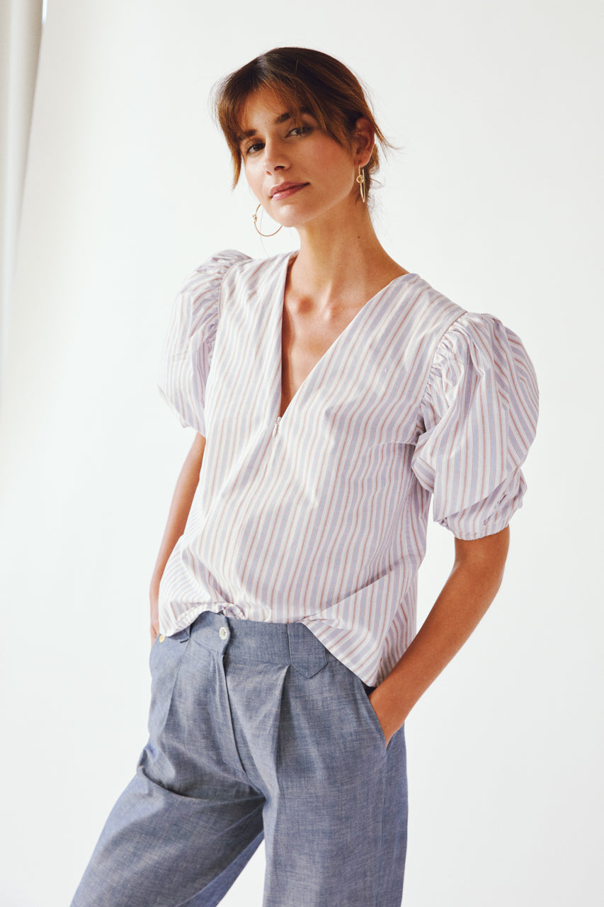BACK TO FRONT TOP IN POPLIN