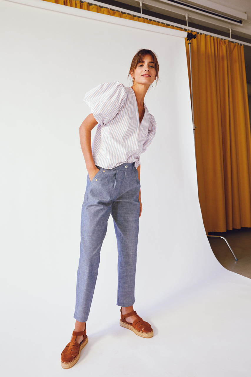 BACK TO FRONT TOP IN POPLIN