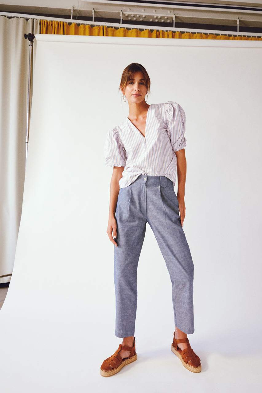 BACK TO FRONT TOP IN POPLIN