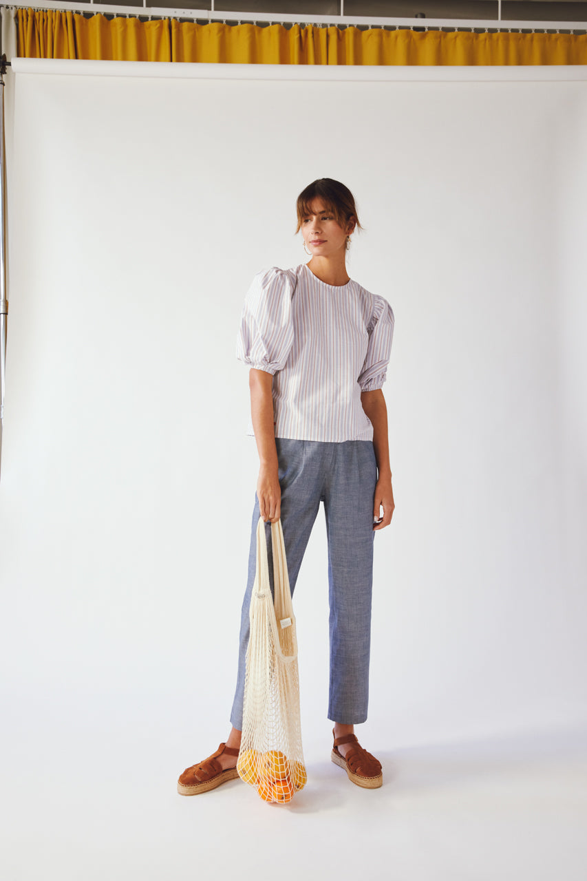 BACK TO FRONT TOP IN POPLIN