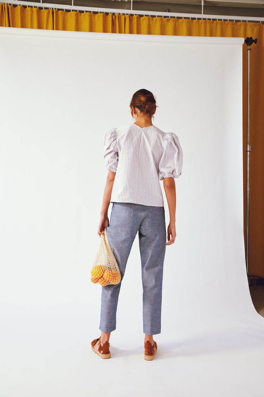 BACK TO FRONT TOP IN POPLIN