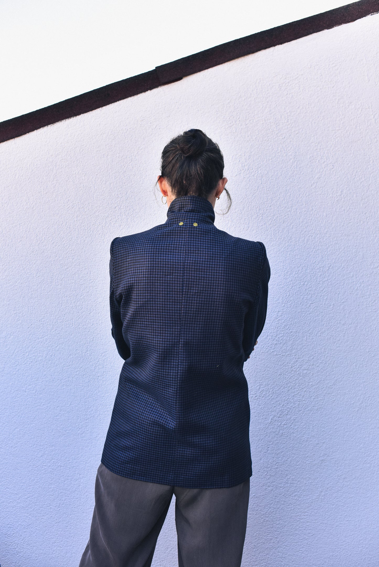 GİYİ COTTON CHECKED BLAZER