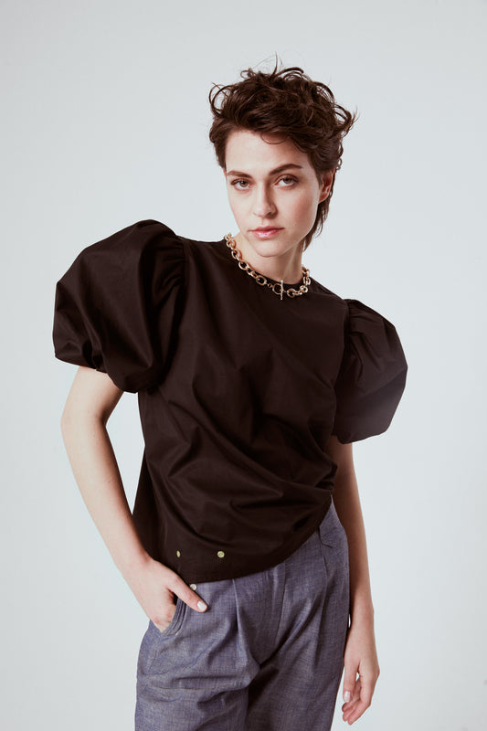 BACK TO FRONT TOP IN POPLIN