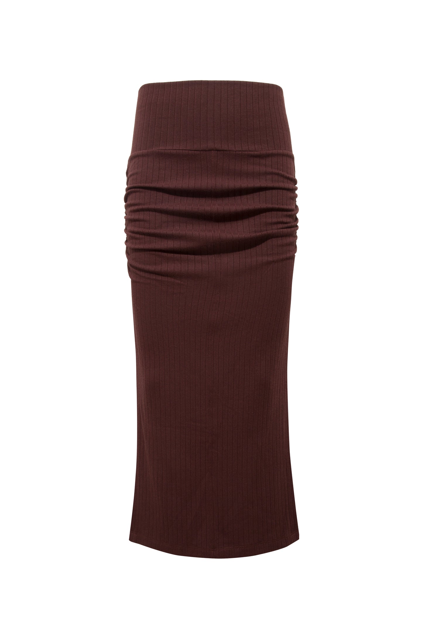 CASHMERE PENCIL SKIRT PLUM